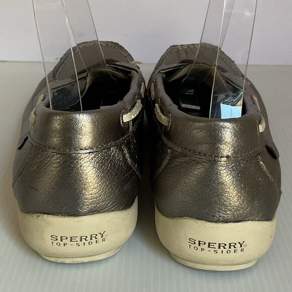 Sperry Top-Sider Metallic Bronze Leather Loafers Women’s 9.5M Boat Shoes Comfort - Picture 5 of 13